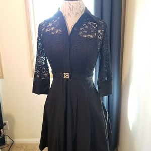 Vintage 1950s style 3/4 sleeve A-line dress